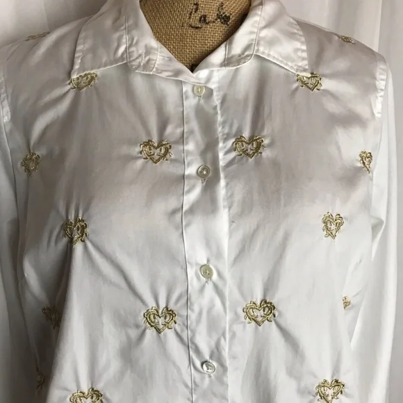 J Crew Bullion Heart Shirt B0636 - Picture 5 of 8